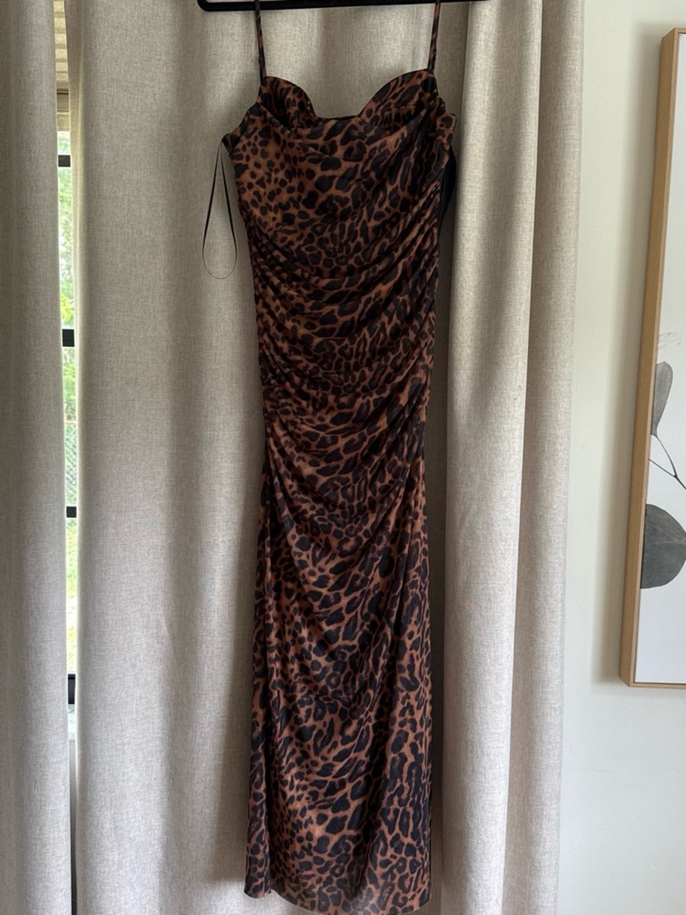 Zara Brown and Black Leopard Print Maxi Dress